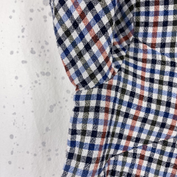 Rita Row Plaid Surplice Crop Top in Blue Multi M - Picture 7 of 9